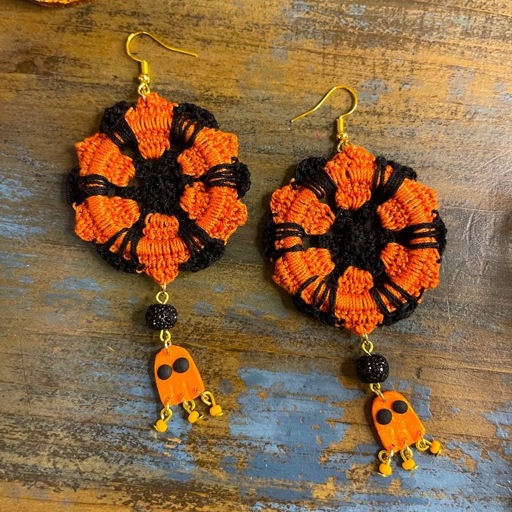 Halloween Crocheted Earrings